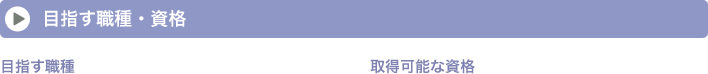 目指す職種 取得可能な資格