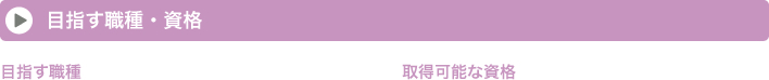 目指す職種 取得可能な資格