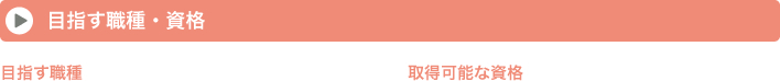 目指す職種 取得可能な資格