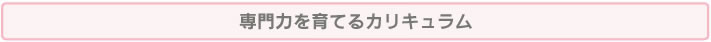 専門力を育てるカリキュラム